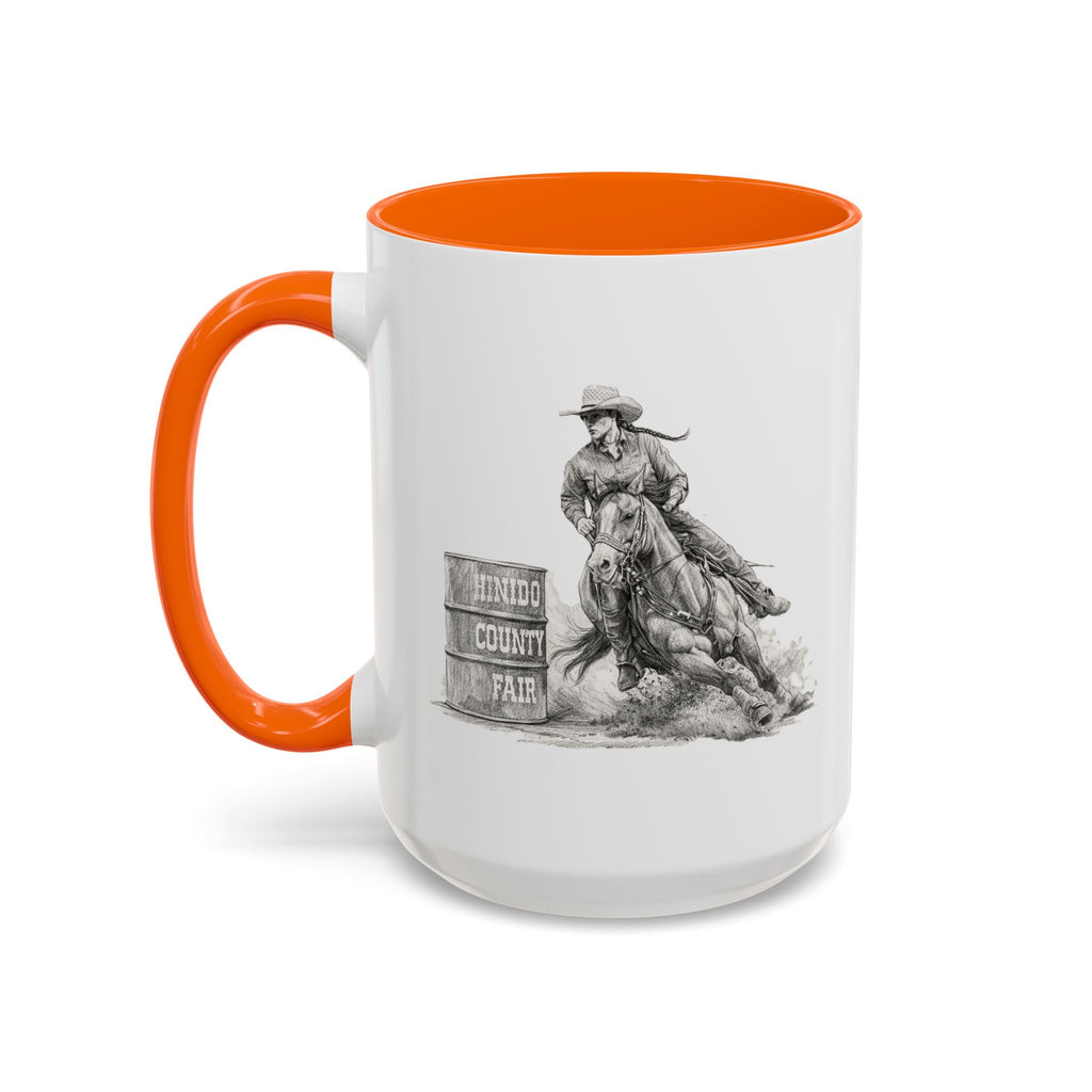 Barrel Racing Coffee Mug — "Horse and Rider Focused on the Next Barrel"