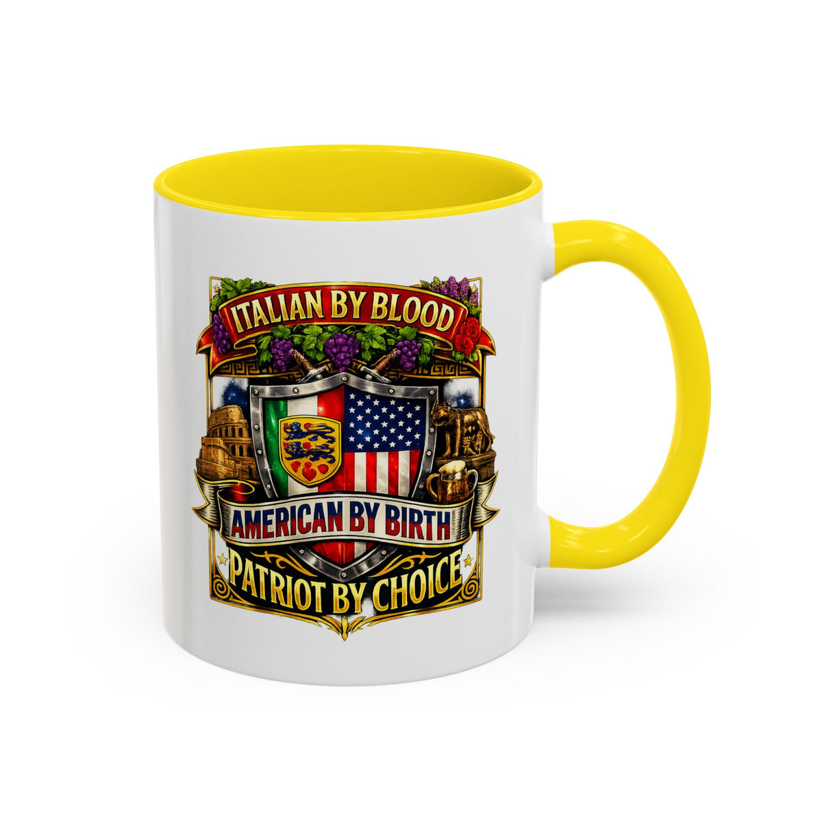 Italian by Blood American by Birth "Patriot by Choice" Accent Coffee Mug (11/15oz)