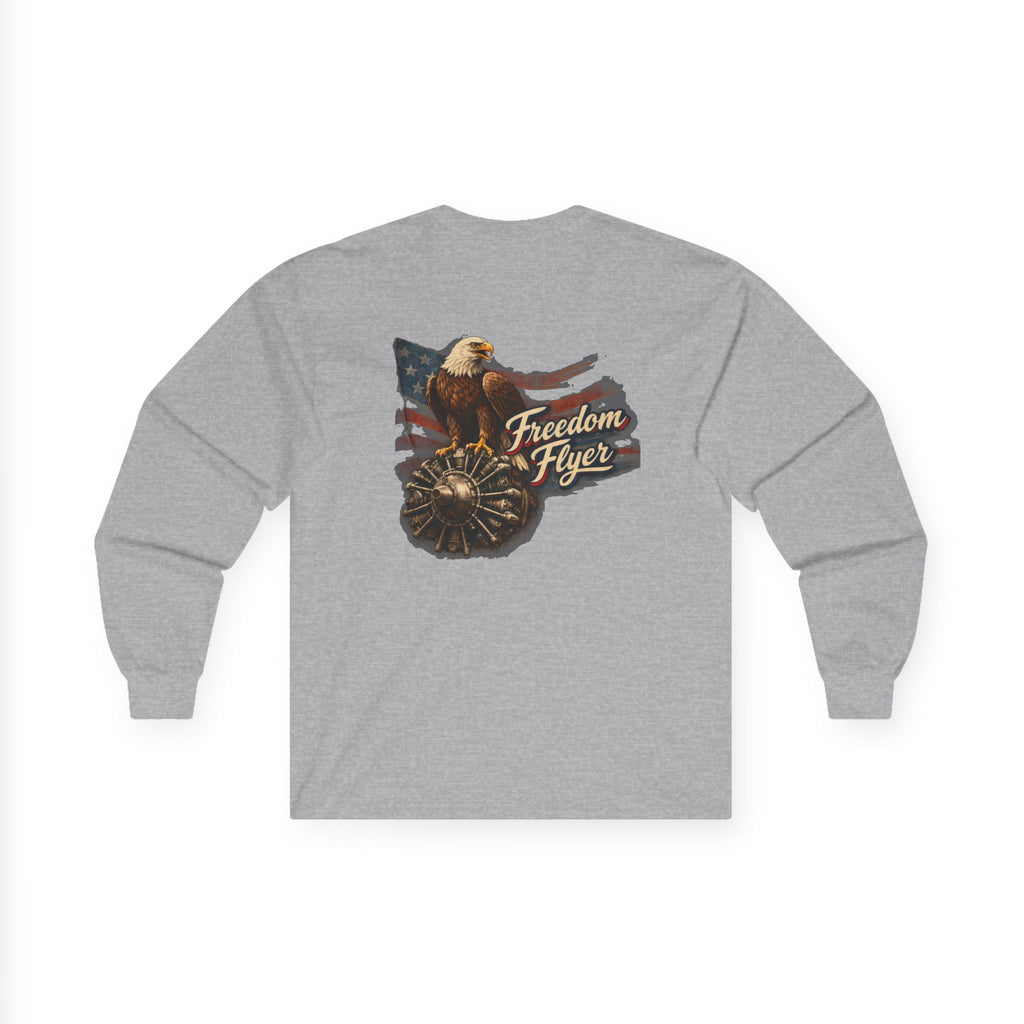 Long Sleeve Tee — Freedom Flyer Eagle & Propeller Graphic