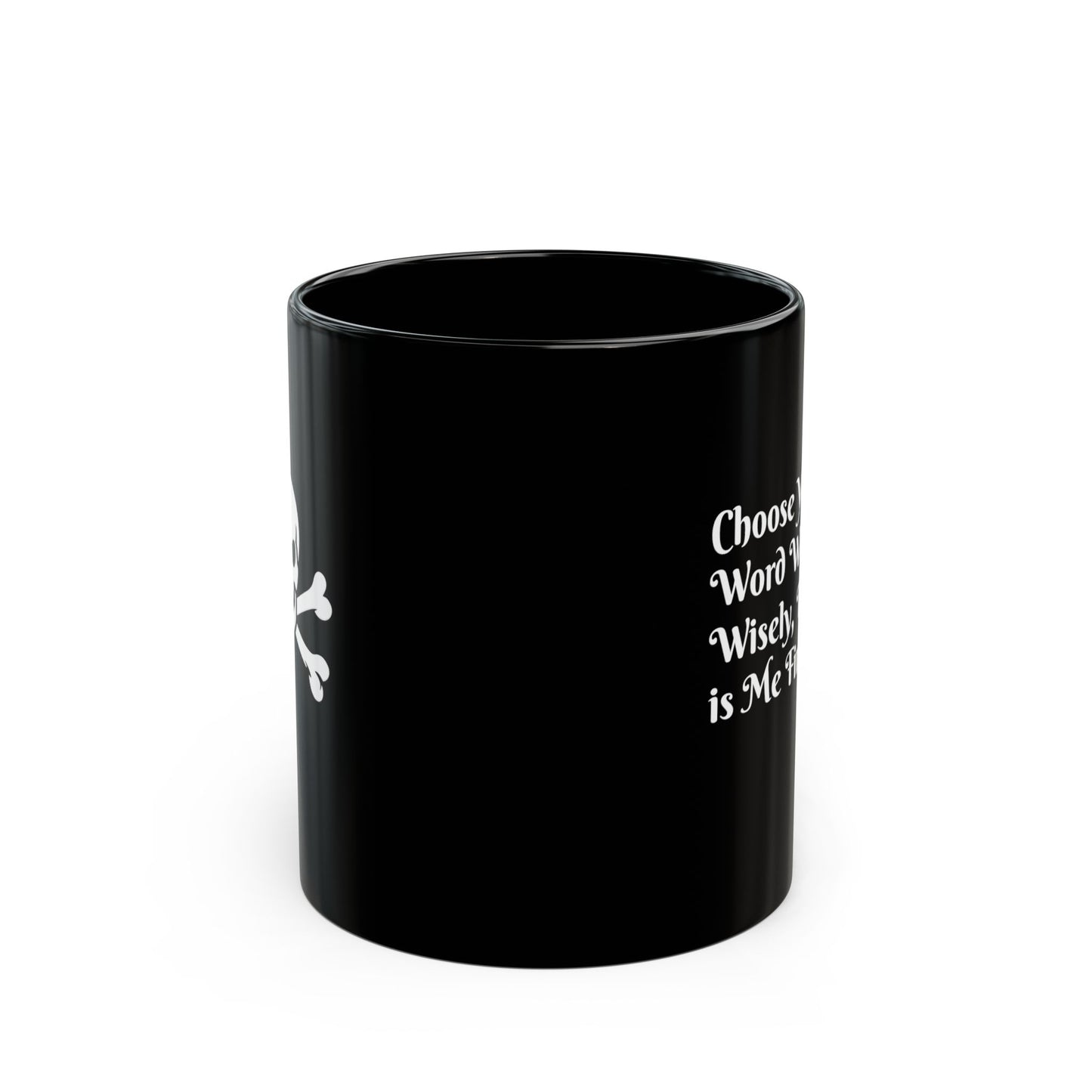 Skull & Crossbones Pattern Mug — Black Coffee Cup (11oz/15oz)