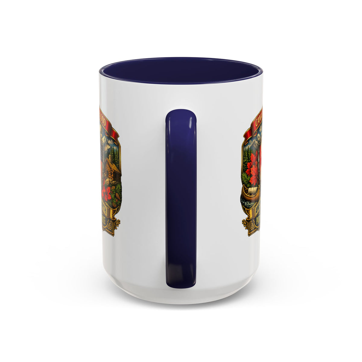 Canadian/American Pride Coat of Arms Accent Coffee Mug (11/15oz)