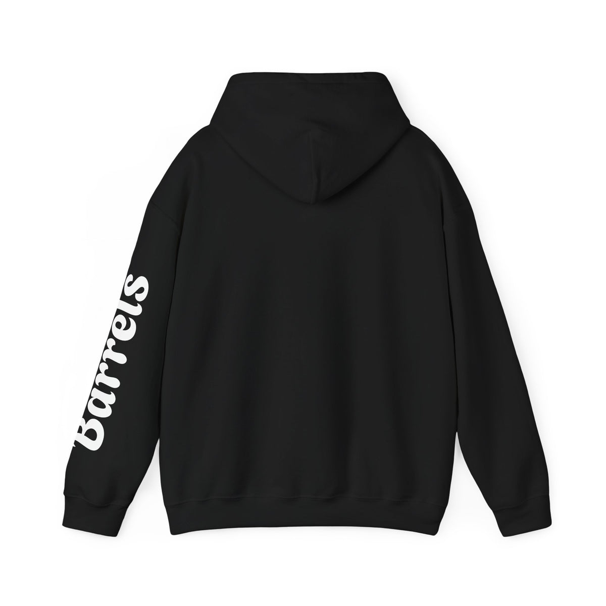 Cowgirl Barrel Racing Hoodie — Western Rodeo Pullover with 'barrels' Sleeve Text