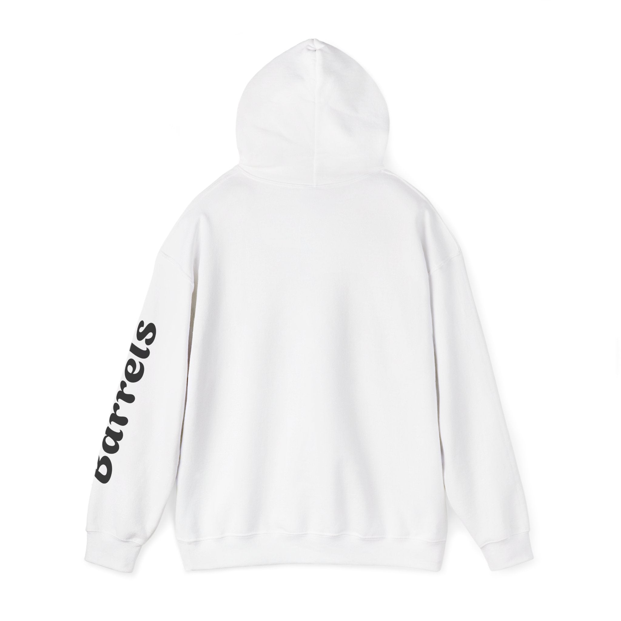 Cowgirl Barrel Racing Hoodie — Western Rodeo Pullover with 'barrels' Sleeve Text