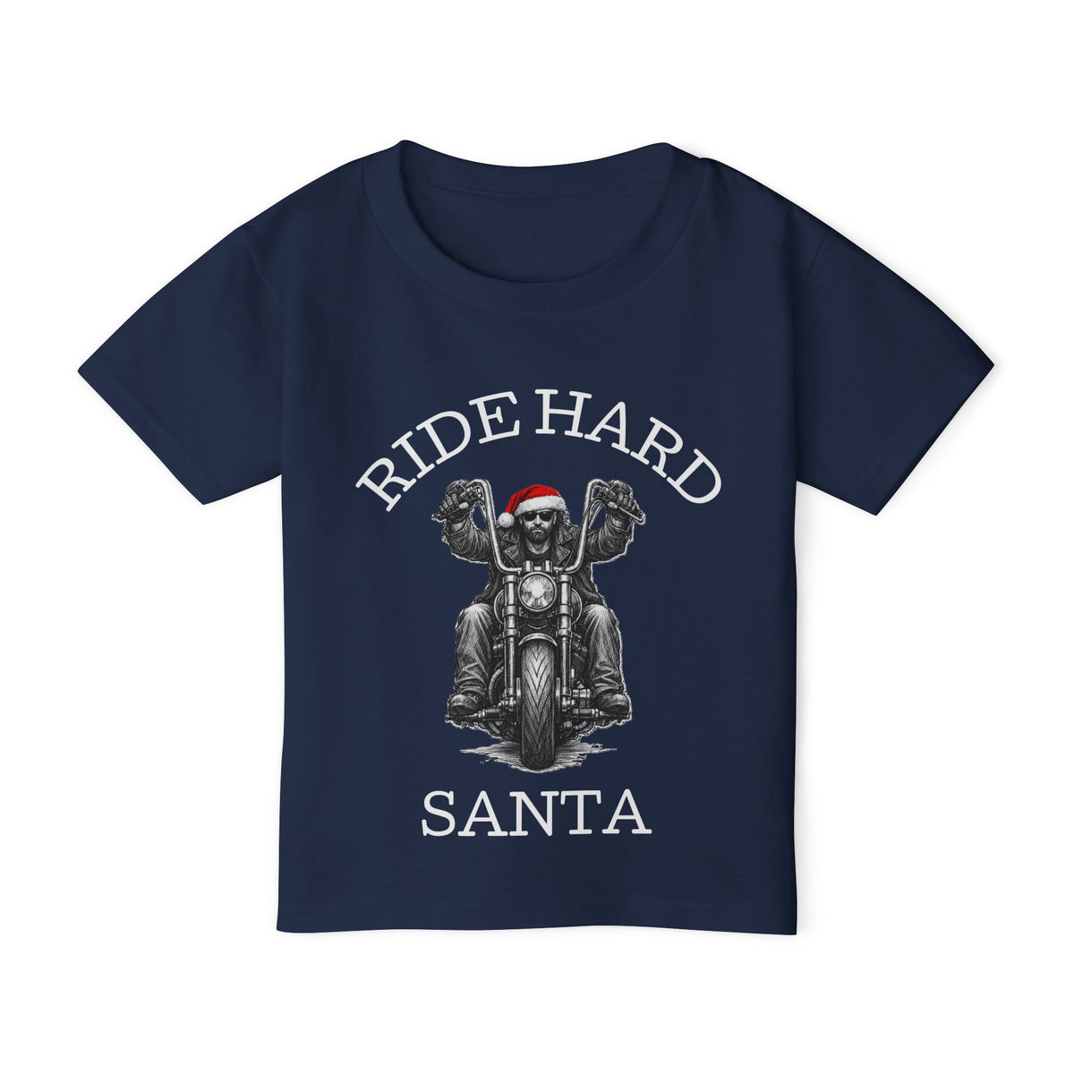 Toddler T‑Shirt — Ride Hard Santa Motorcycle Christmas Tee