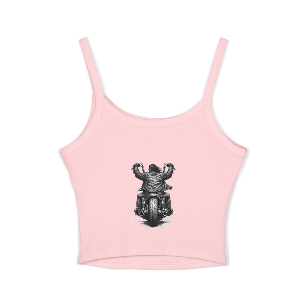 Motorcycle Rider Crop Tank Top — Vintage Biker Graphic