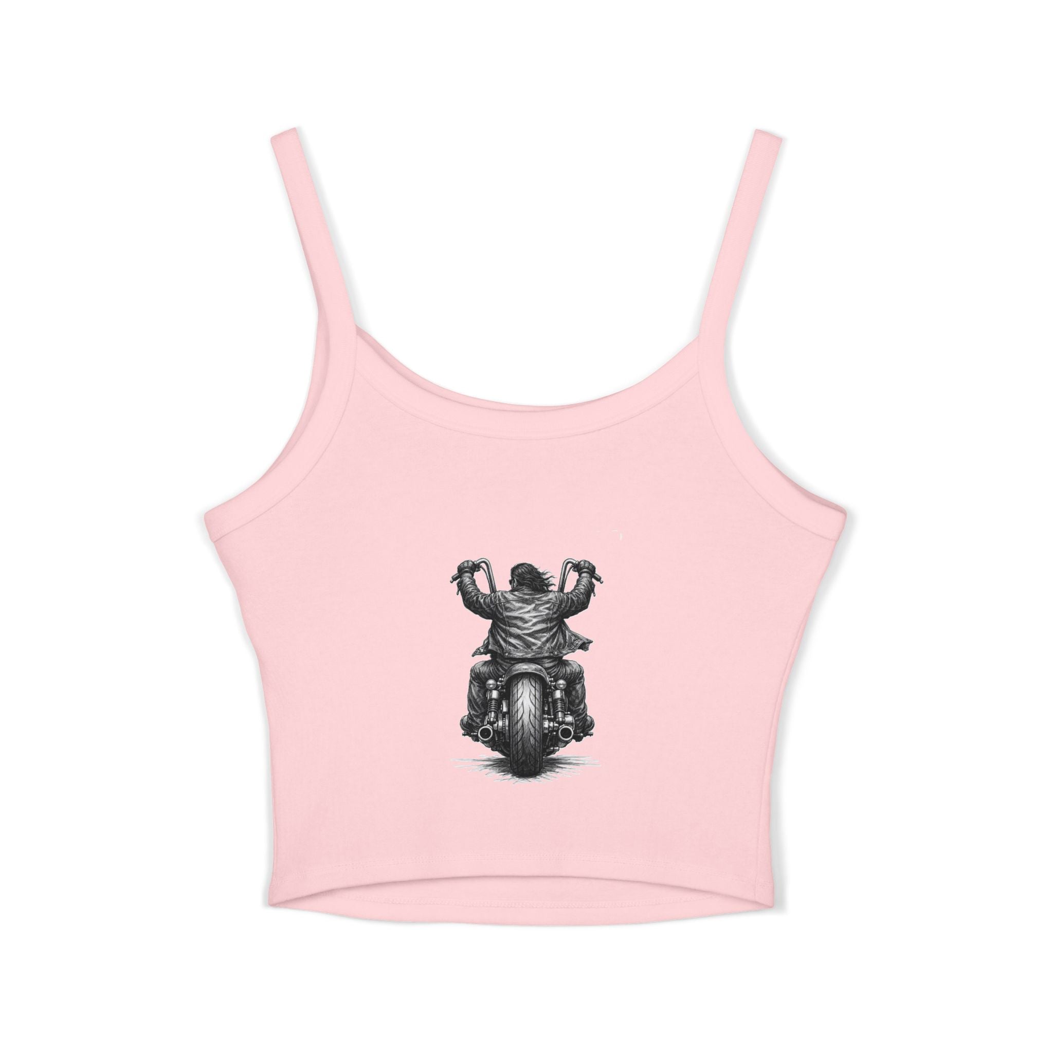 Motorcycle Rider Crop Tank Top — Vintage Biker Graphic