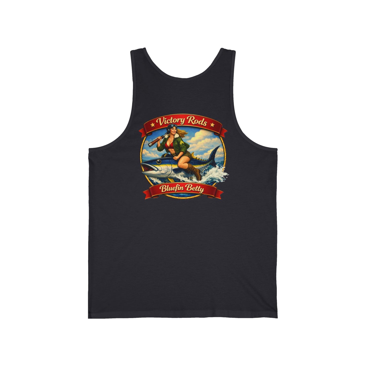 Victory Rods Pinup Tank Top — 'Bluefin Betty' Vintage Bomber Girl Graphic
