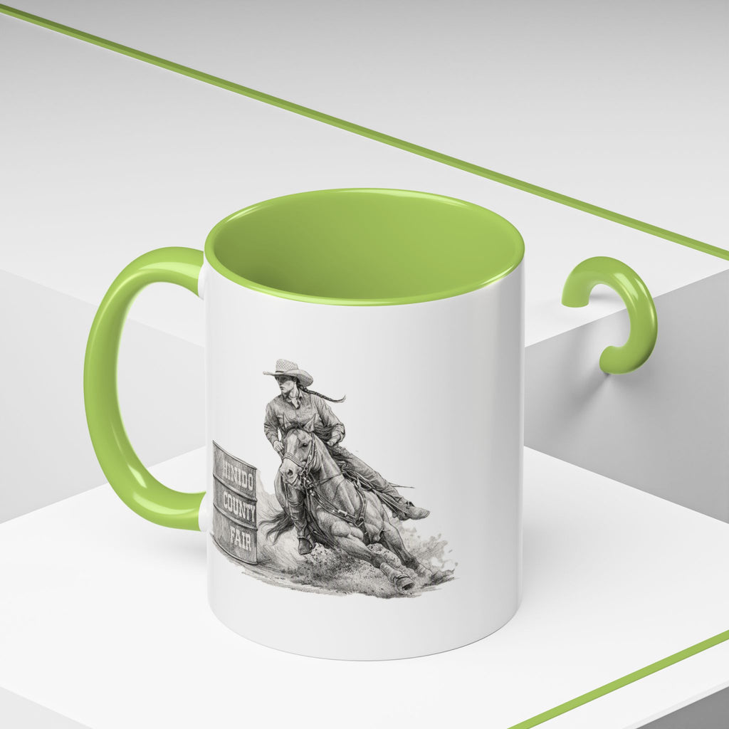 Barrel Racing Coffee Mug — "Horse and Rider Focused on the Next Barrel"