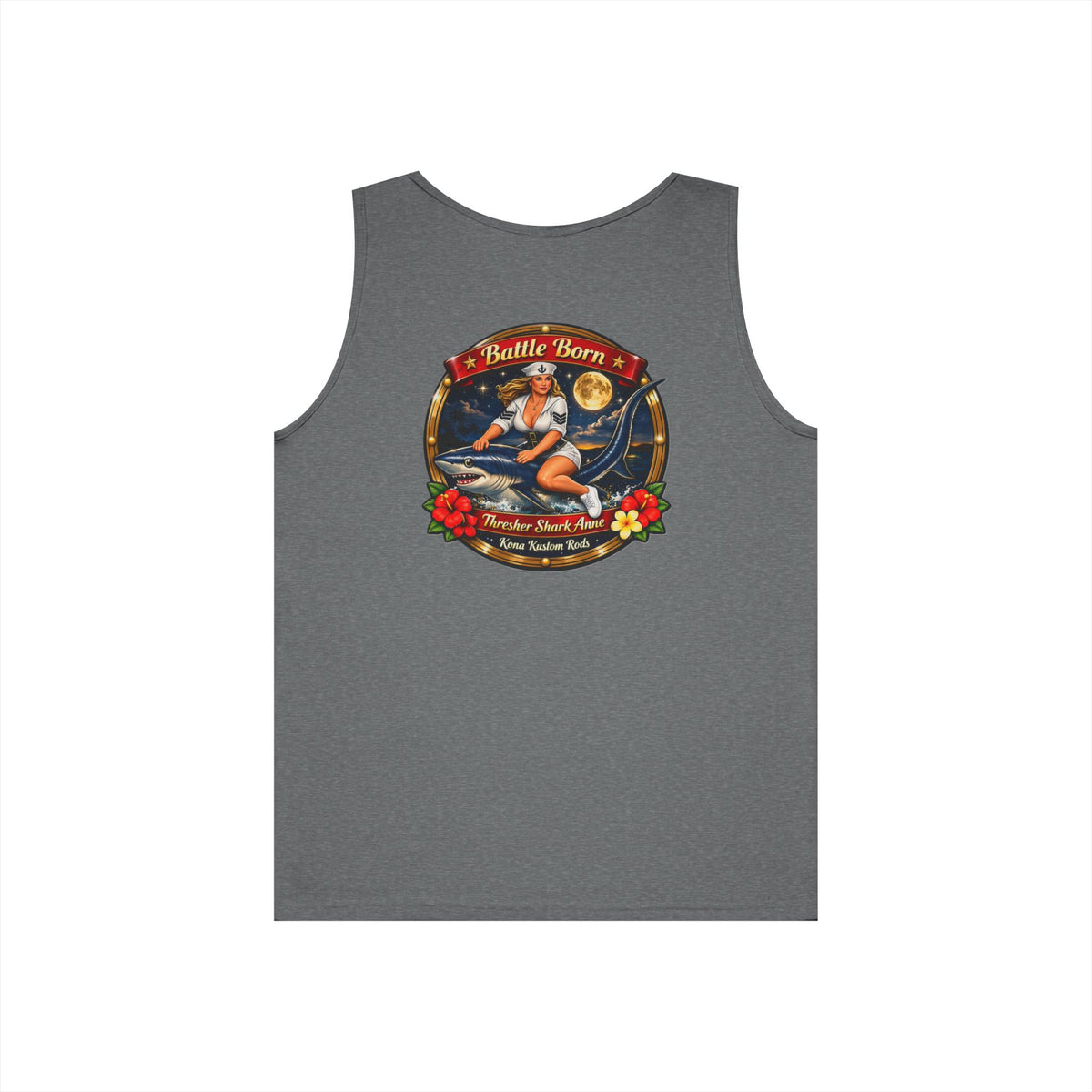 Vintage Pinup Surf Tank Top — 'Battle Born' Retro Beach Graphic