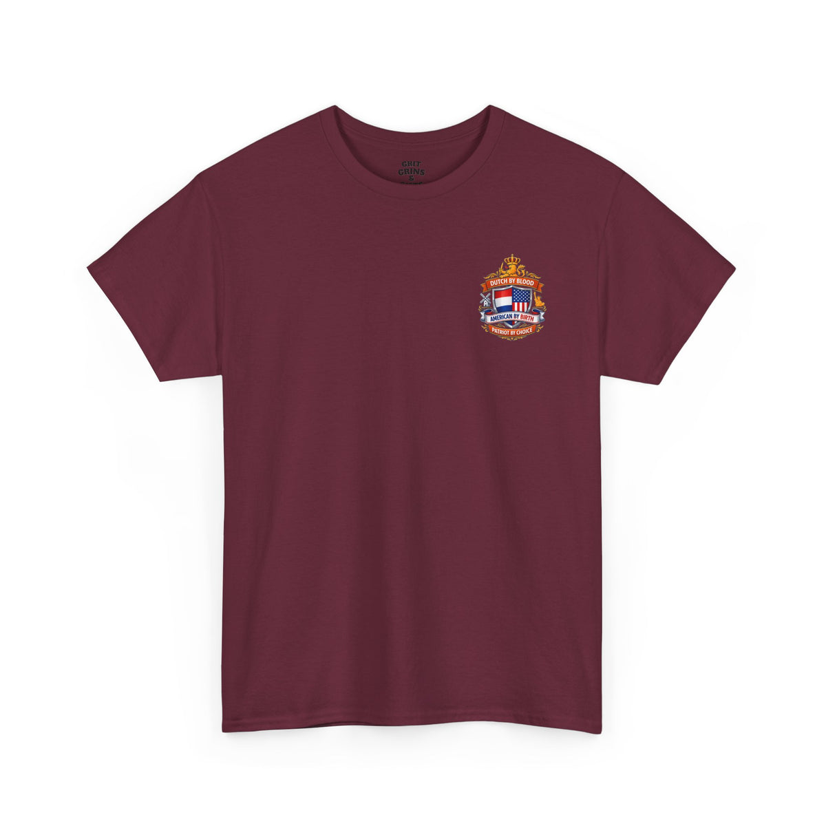 Dutch by Blood, American by Birth T-Shirt — Patriotic Netherlands USA Crest Tee