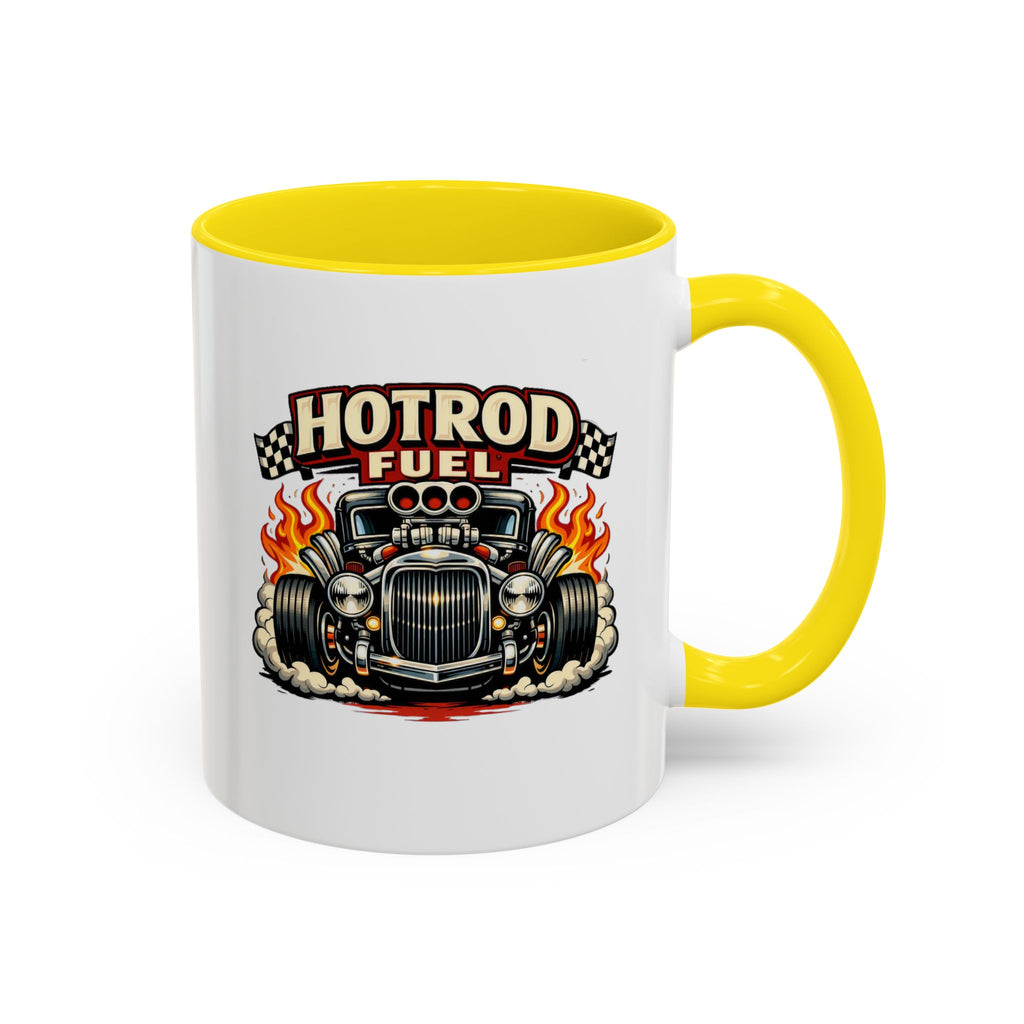 Hot Rod Fuel Coffee Mug — Vintage Muscle Car Racing Accent Mug