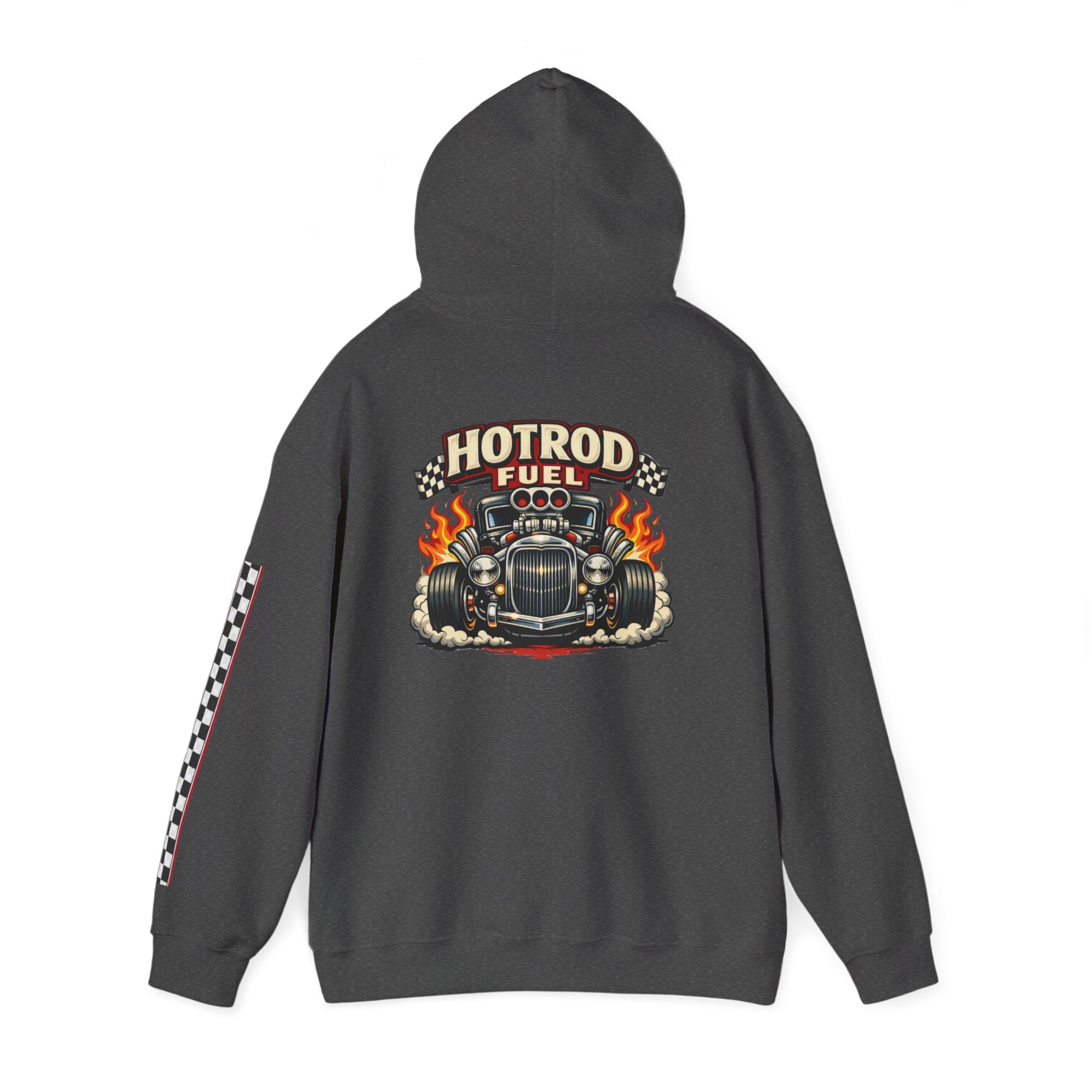 Hot Rod Hoodie — "Hot Rod Fuel" Vintage Car Racing Pullover