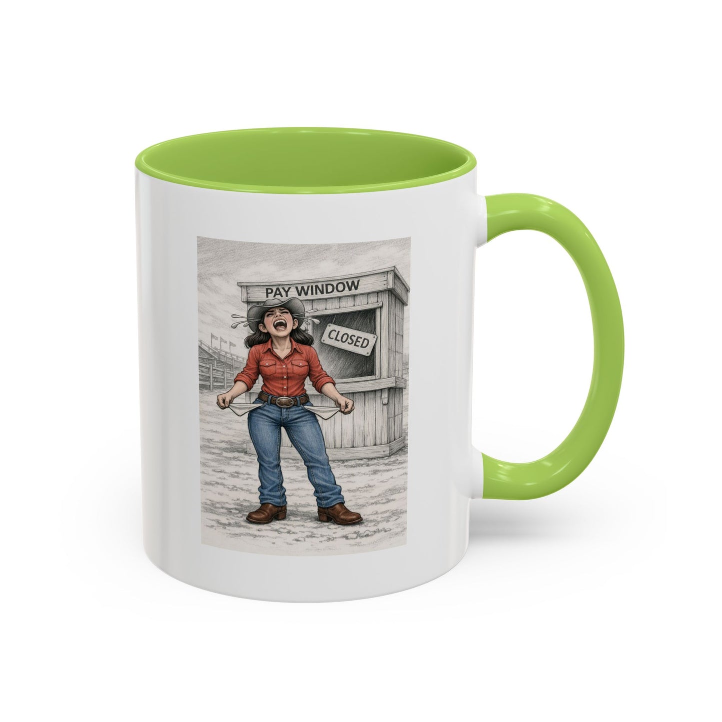 Out of the Money Barrel Racing Coffee Mug — Rodeo Cowgirl Accent Mug (11/15 oz)