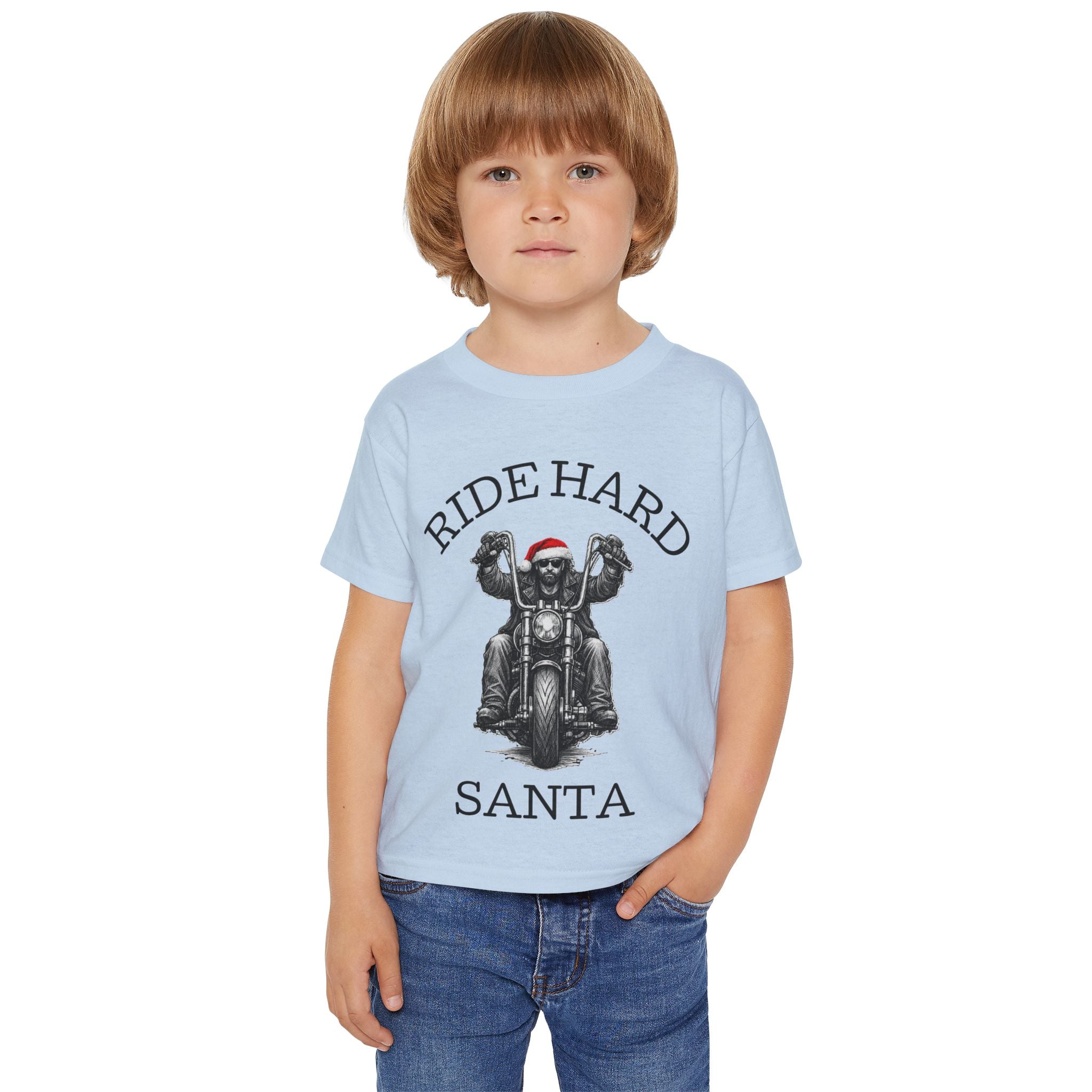 Toddler T‑Shirt — Ride Hard Santa Motorcycle Christmas Tee