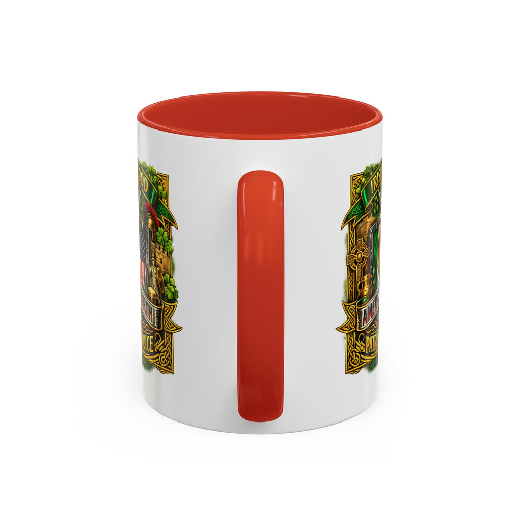 Irish Pride Coffee Mug — "Irish by Blood, American by Birth, Patriot by Choice" Patriotic Ceramic Mug