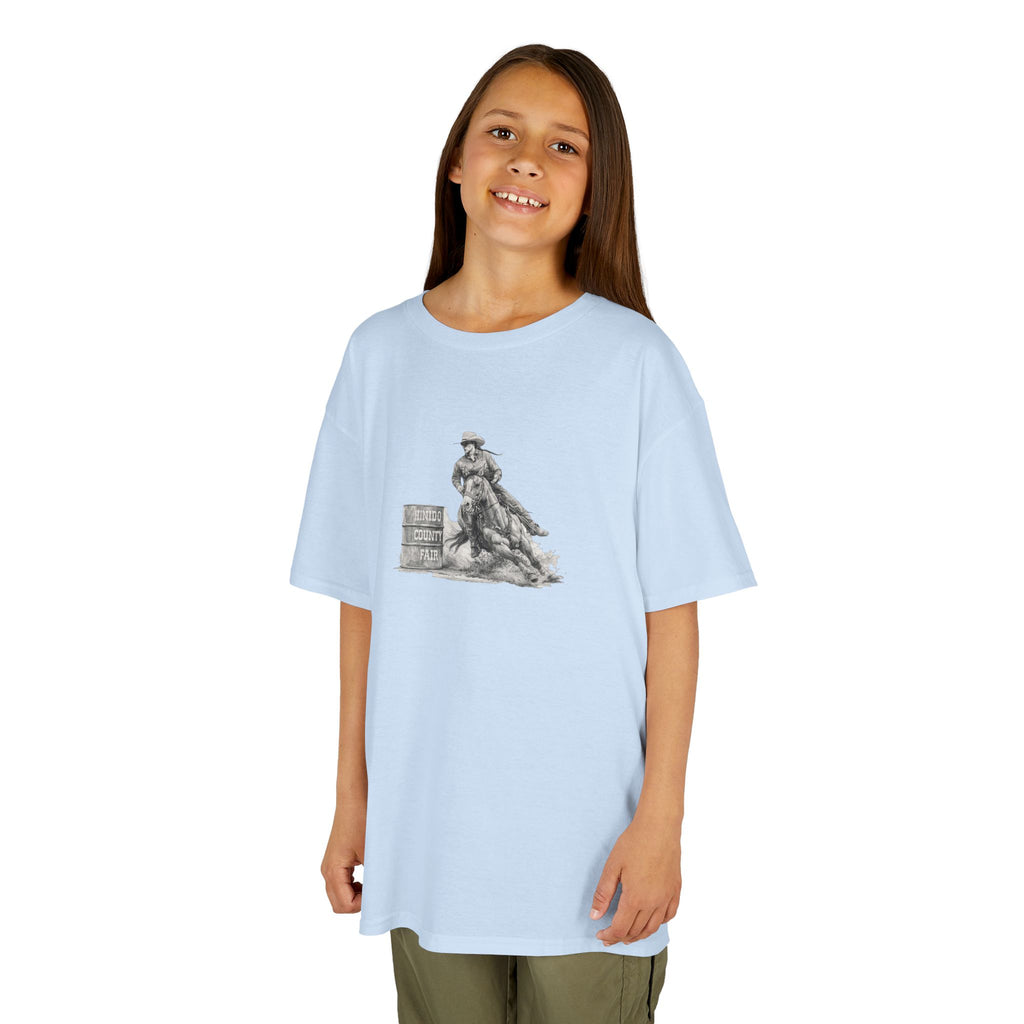 Kids T-Shirt — 'Always Keep Your Eye On the Next Barrel' Cowgirl Graphic