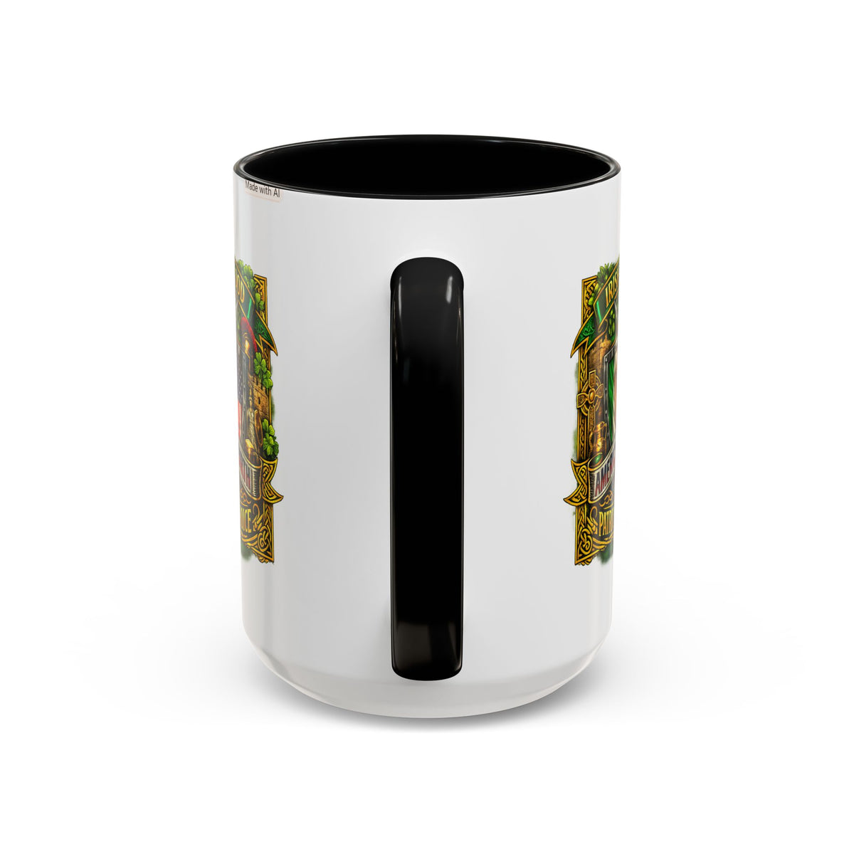 Irish Pride Coffee Mug — "Irish by Blood, American by Birth, Patriot by Choice" Patriotic Ceramic Mug
