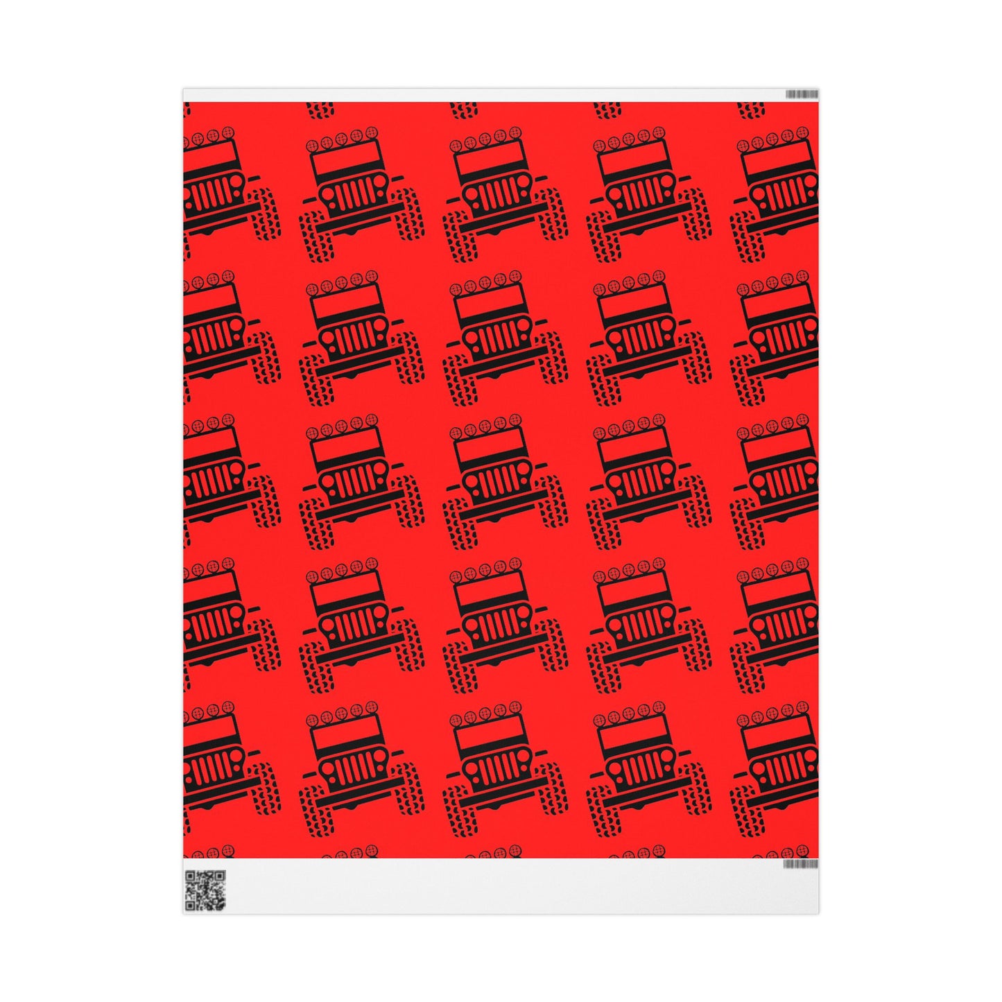 4X4 Off-Road Wrapping Paper Roll — Red Holiday Pattern for the Jeep lover.