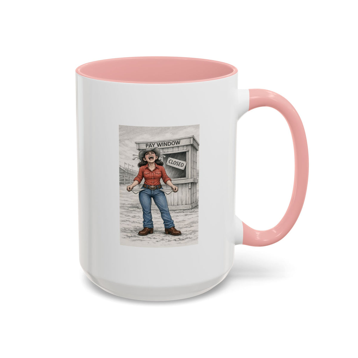 Out of the Money Barrel Racing Coffee Mug — Rodeo Cowgirl Accent Mug (11/15 oz)