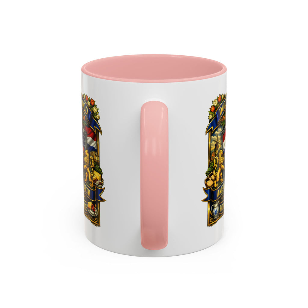 Dutch/American Pride Mug with Vintage Botanical Crest Design