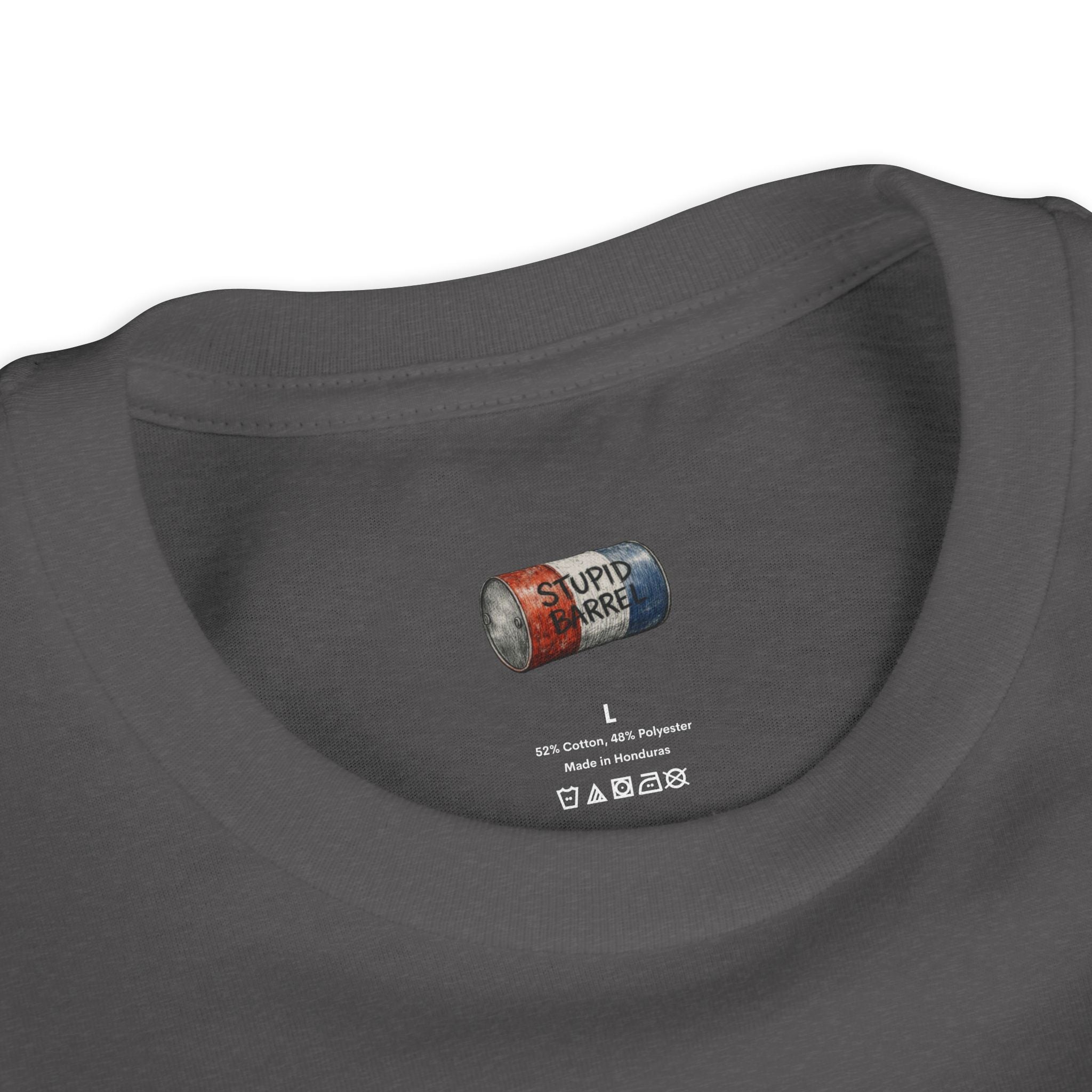 Youth Tee — Rodeo Cowgirl with Patriotic Barrel Graphic