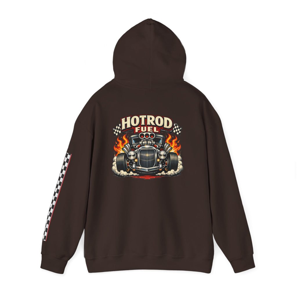 Hot Rod Hoodie — "Hot Rod Fuel" Vintage Car Racing Pullover