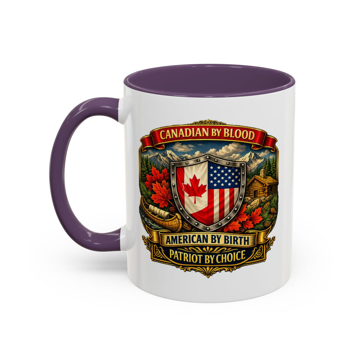 Canadian/American Pride Coat of Arms Accent Coffee Mug (11/15oz)