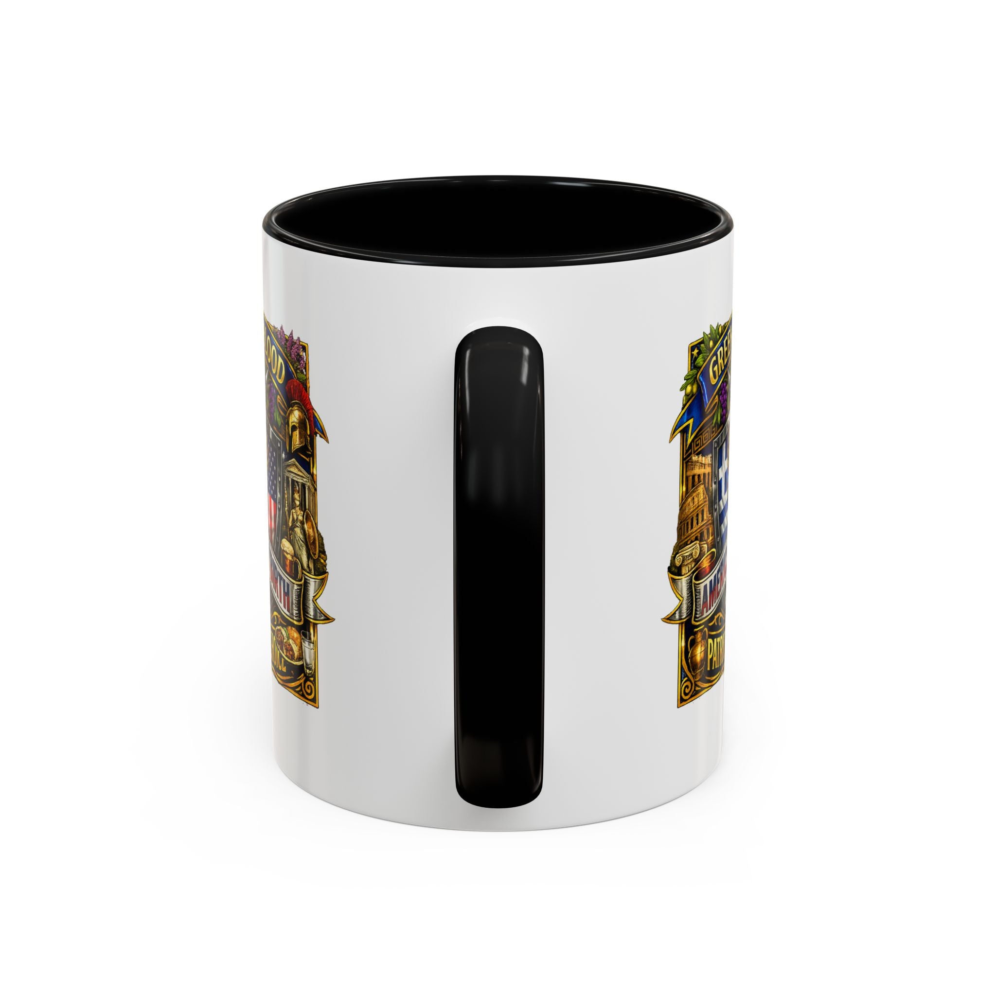 Greek by Blood, American by Birth Accent Coffee Mug – Patriotic Greek Heritage 11/15oz