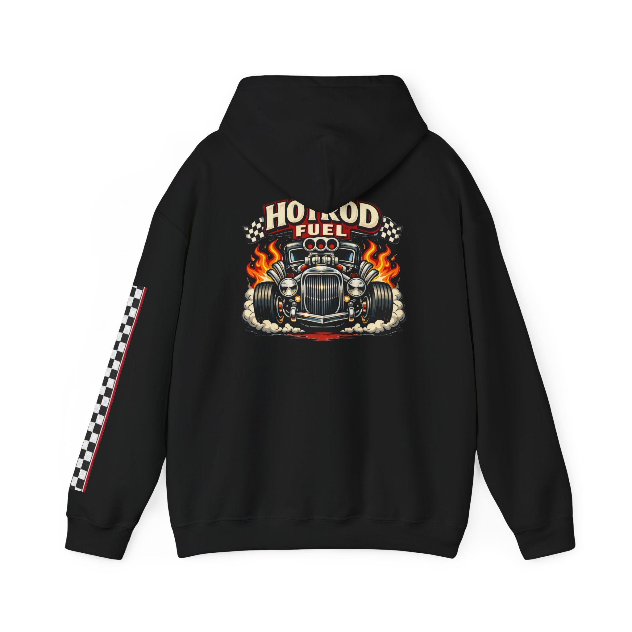 Hot Rod Hoodie — "Hot Rod Fuel" Vintage Car Racing Pullover