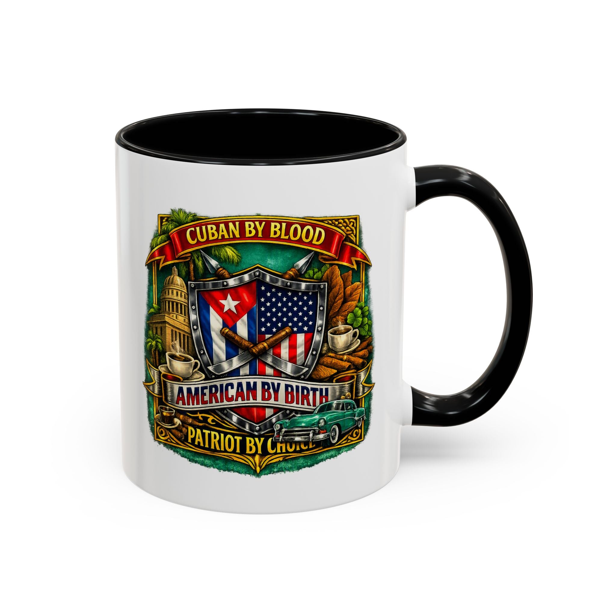 Cuban/American Pride - Cuban by Blood, American by Birth Accent Coffee Mug (11/15oz)