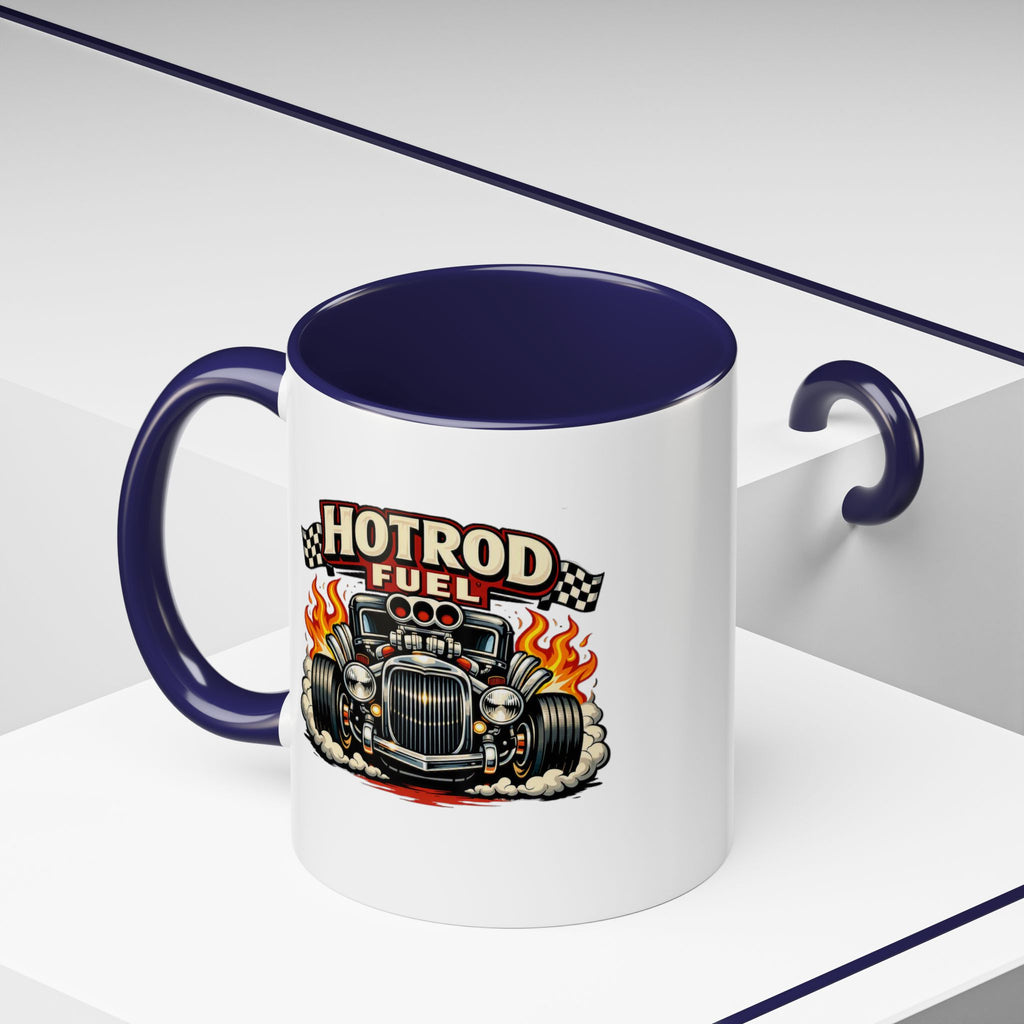 Hot Rod Fuel Coffee Mug — Vintage Muscle Car Racing Accent Mug