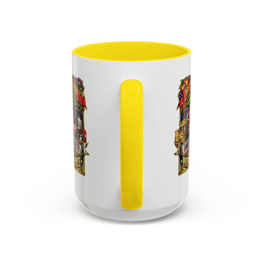 British Pride Coffee Mug — "British by Blood, American by Birth, Patriot by Choice" Patriotic Ceramic Mug