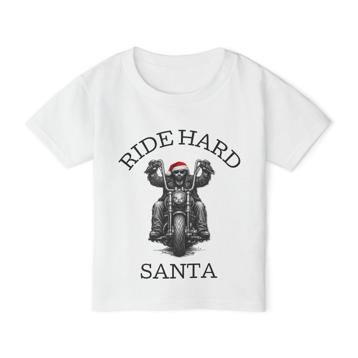 Toddler T‑Shirt — Ride Hard Santa Motorcycle Christmas Tee