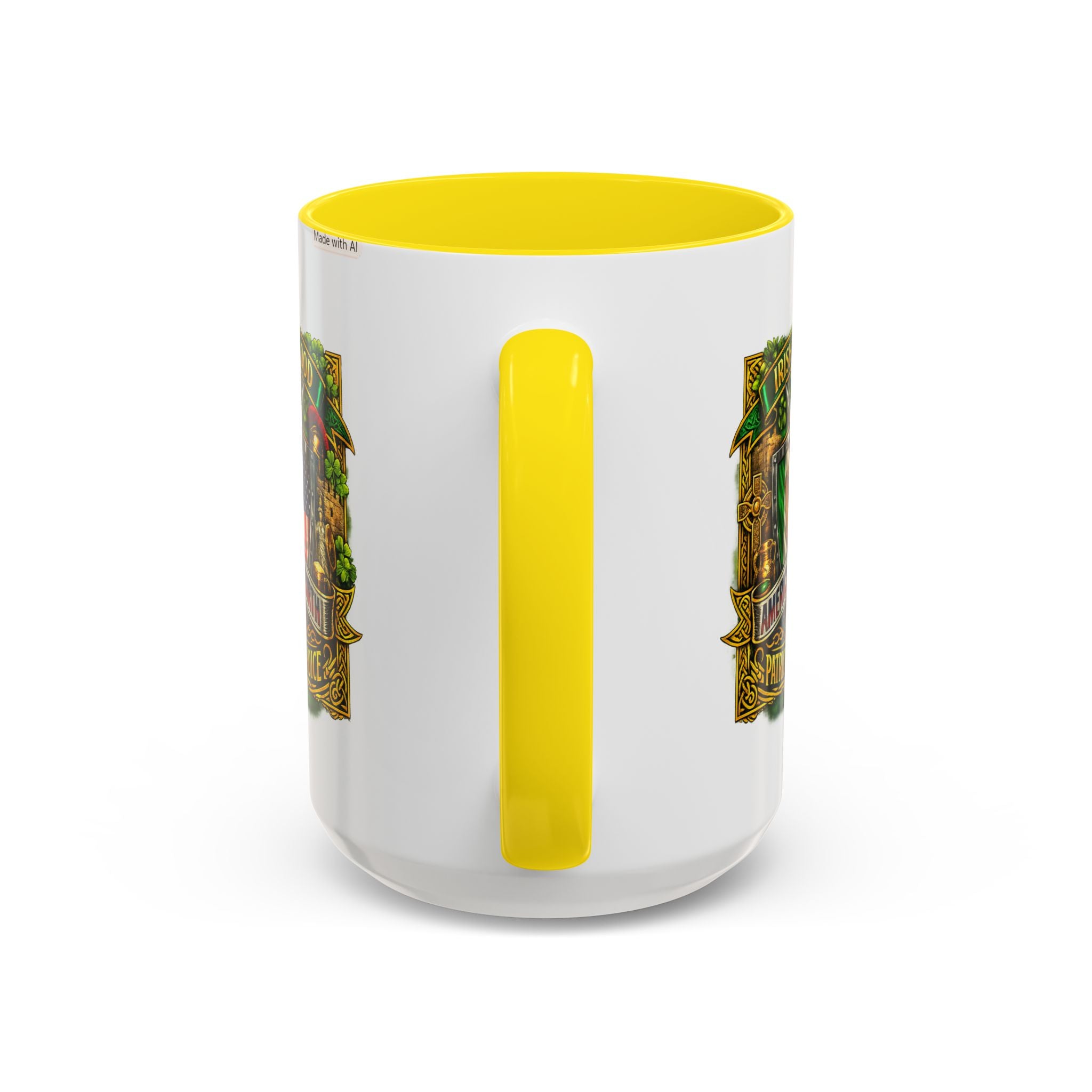 Irish Pride Coffee Mug — "Irish by Blood, American by Birth, Patriot by Choice" Patriotic Ceramic Mug