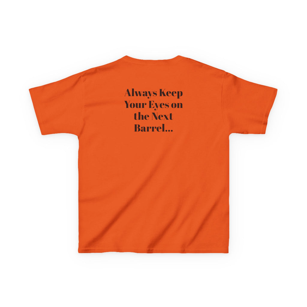 Kids T-Shirt — 'Always Keep Your Eye On the Next Barrel' Cowgirl Graphic