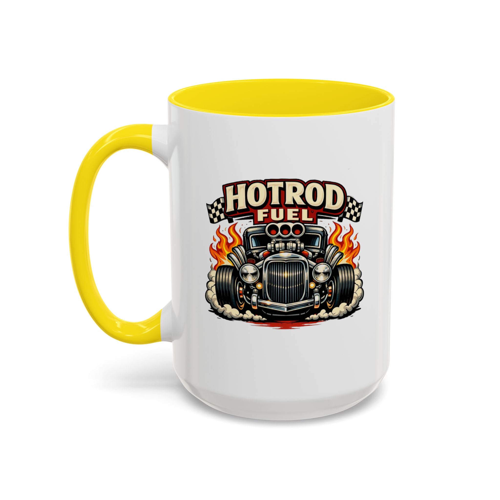 Hot Rod Fuel Coffee Mug — Vintage Muscle Car Racing Accent Mug