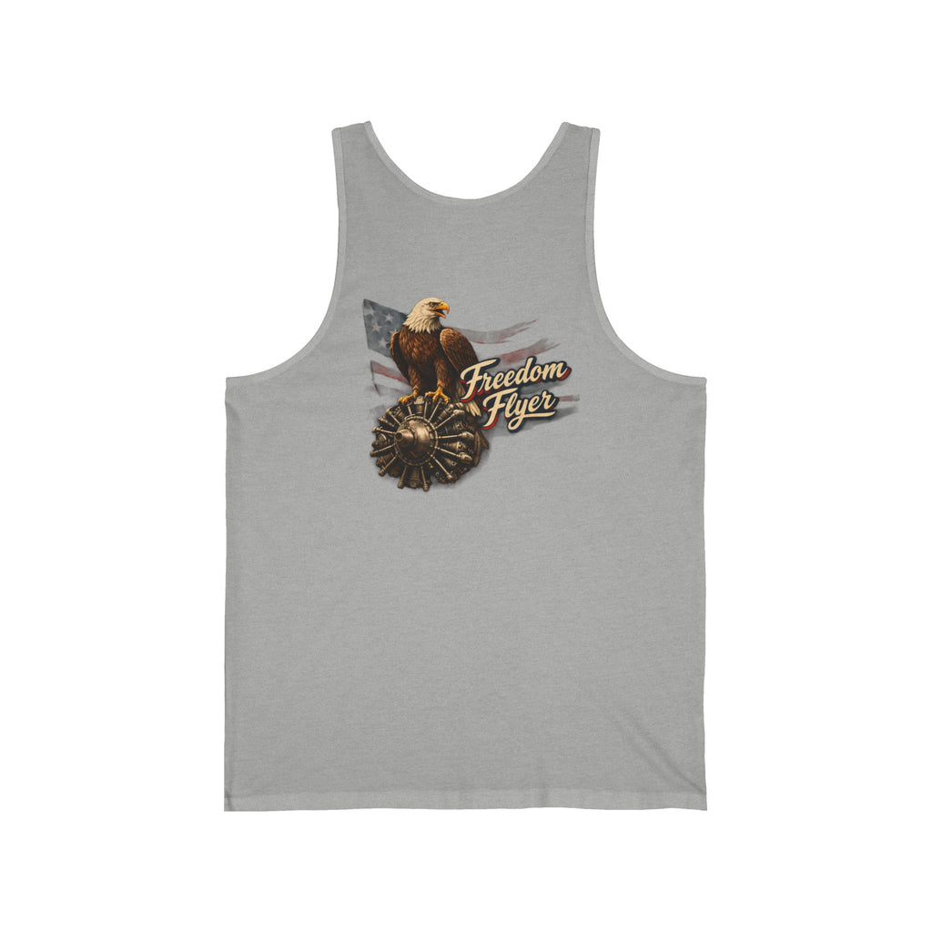 Freedom Flyer Tank Top — Eagle, Motorcycle & P-51 Plane Patriotic Graphic Tank