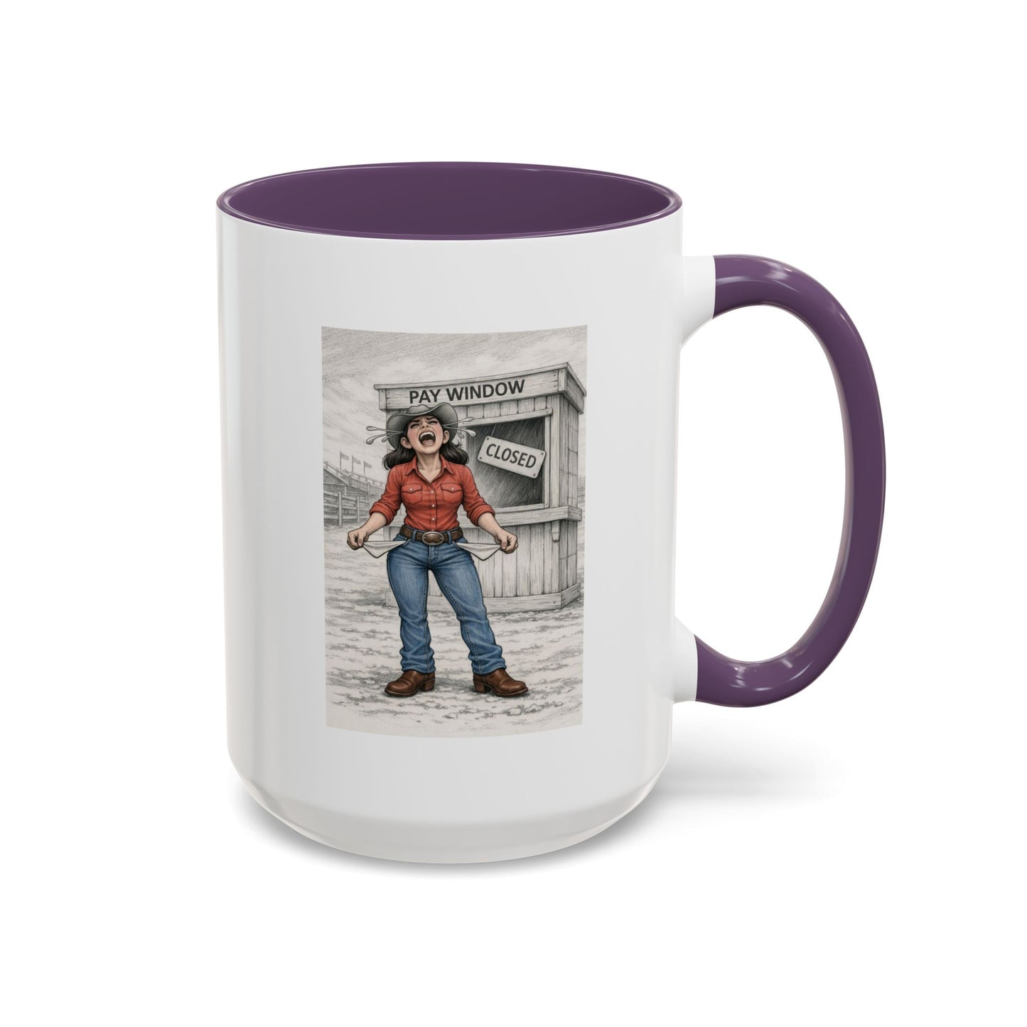 Out of the Money Barrel Racing Coffee Mug — Rodeo Cowgirl Accent Mug (11/15 oz)
