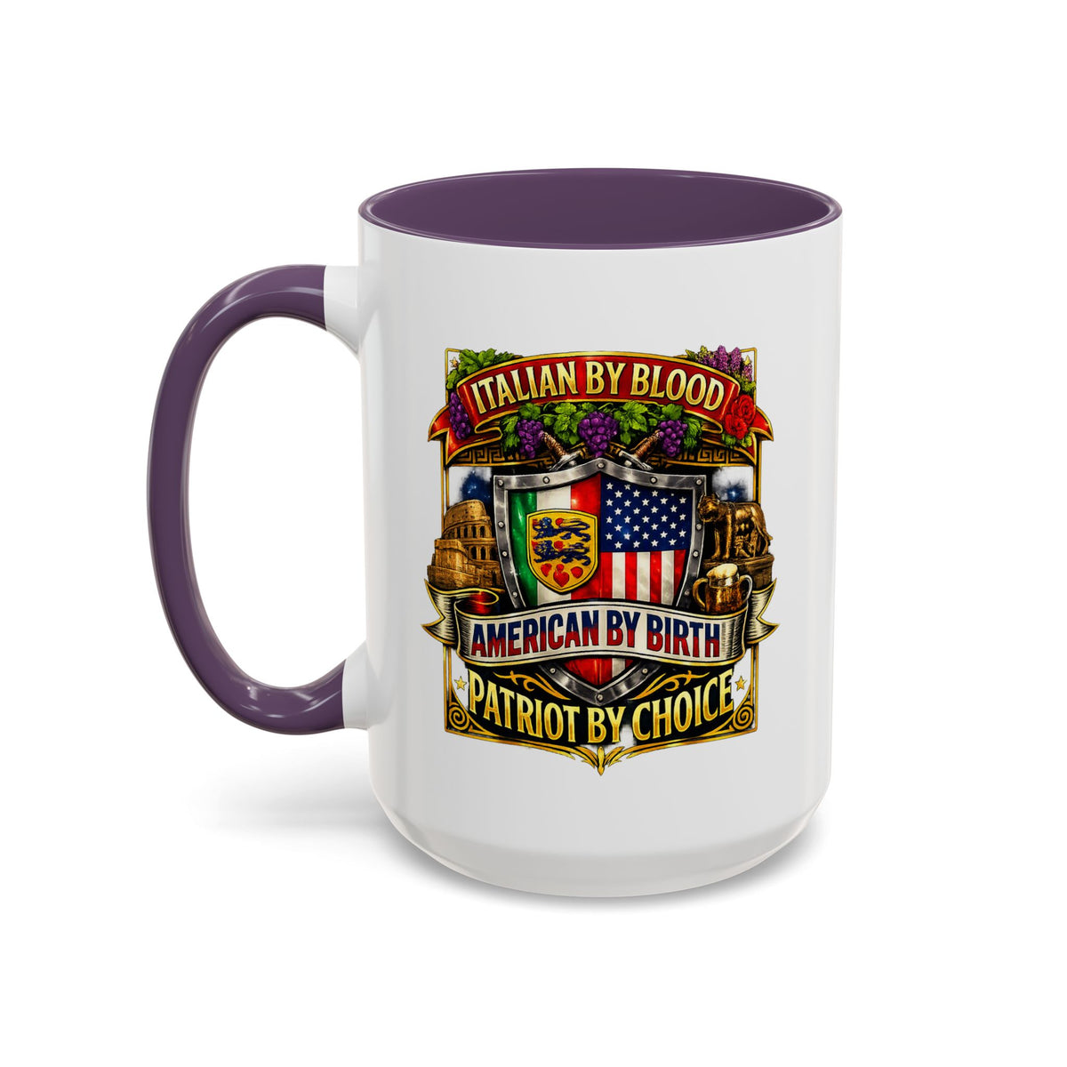 Italian by Blood American by Birth "Patriot by Choice" Accent Coffee Mug (11/15oz)