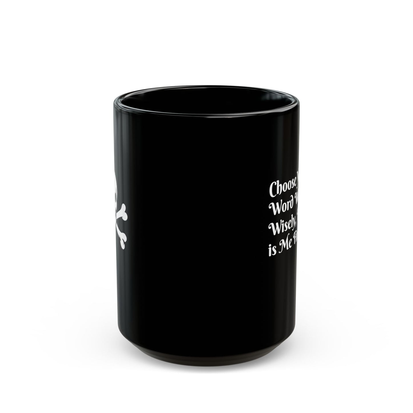 Skull & Crossbones Pattern Mug — Black Coffee Cup (11oz/15oz)