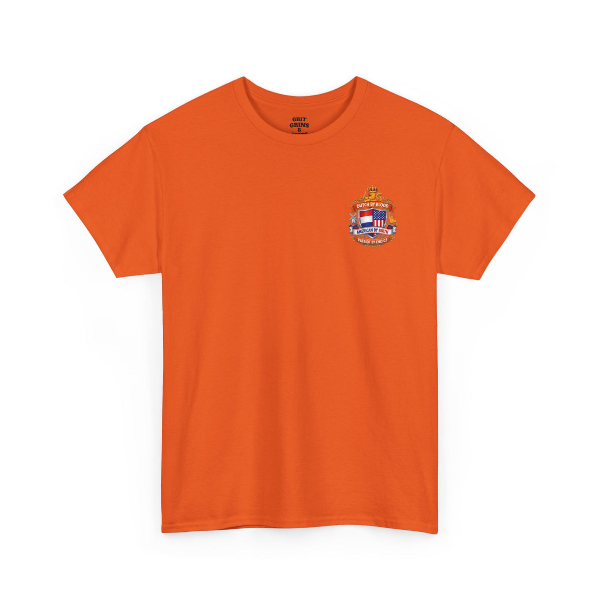 Dutch by Blood, American by Birth T-Shirt — Patriotic Netherlands USA Crest Tee