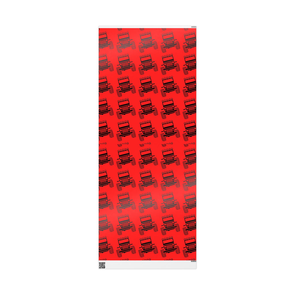 4X4 Off-Road Wrapping Paper Roll — Red Holiday Pattern for the Jeep lover.