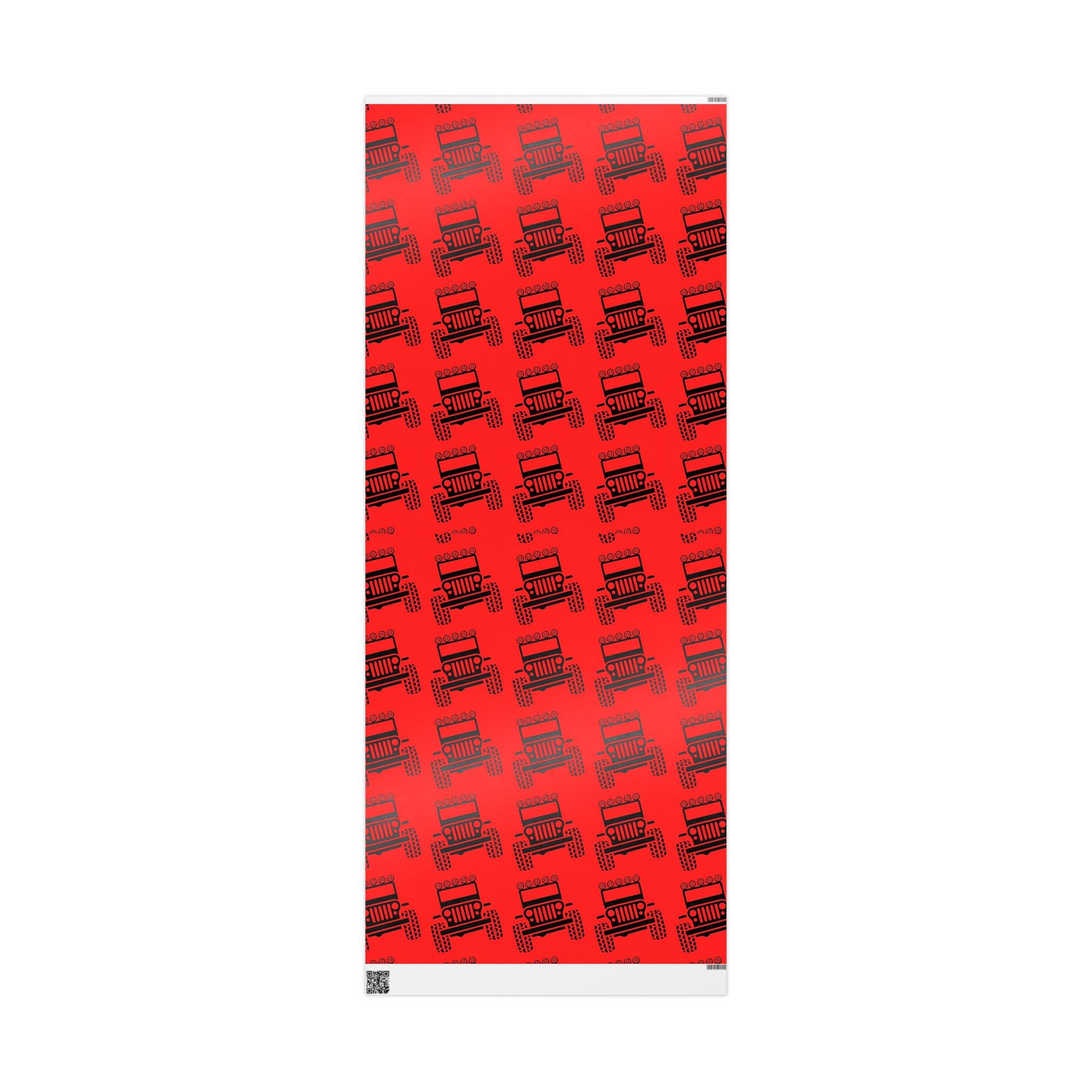 4X4 Off-Road Wrapping Paper Roll — Red Holiday Pattern for the Jeep lover.
