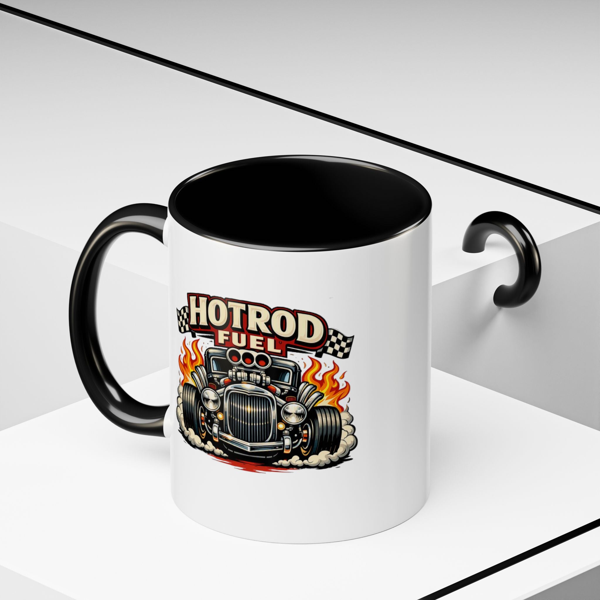 Hot Rod Fuel Coffee Mug — Vintage Muscle Car Racing Accent Mug