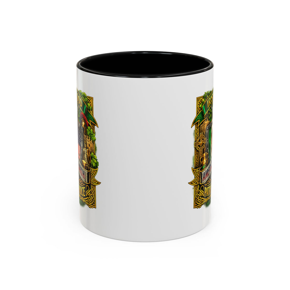 Irish Pride Coffee Mug — "Irish by Blood, American by Birth, Patriot by Choice" Patriotic Ceramic Mug