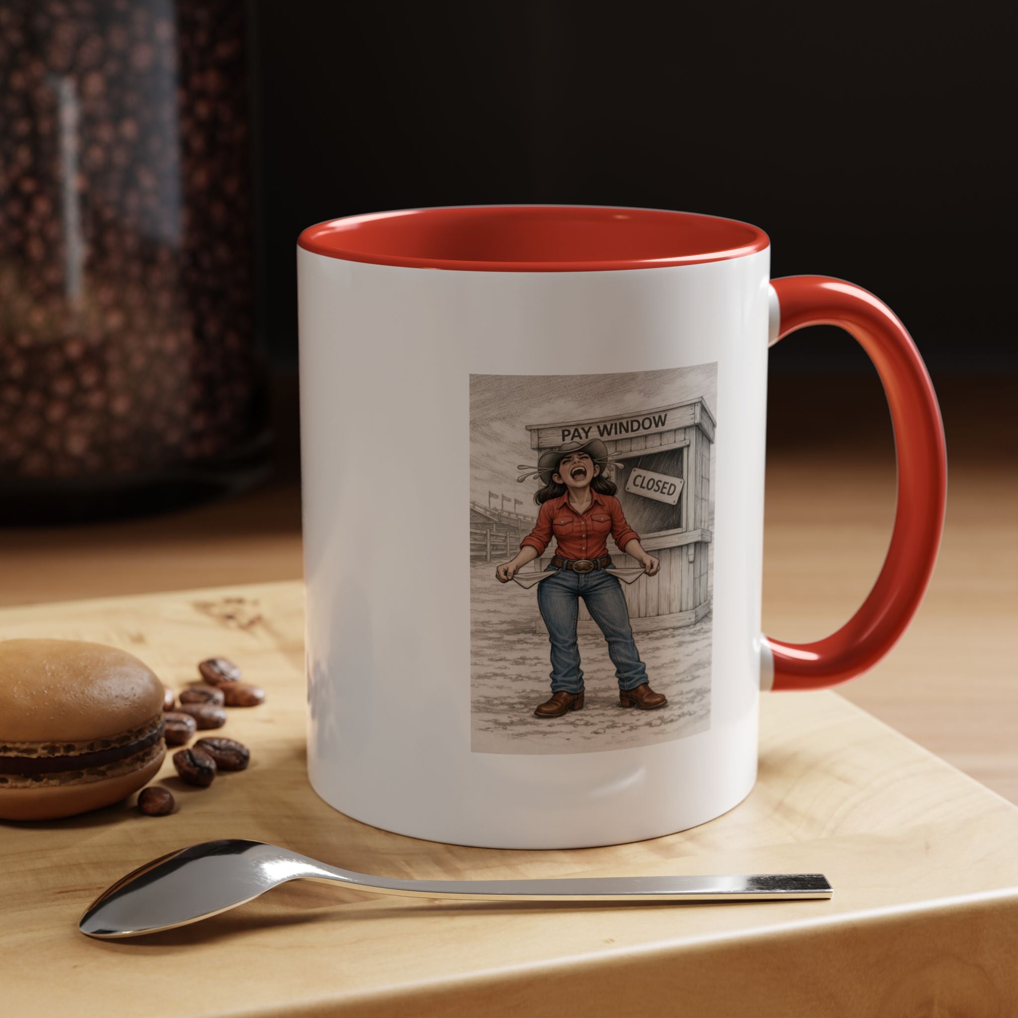 Out of the Money Barrel Racing Coffee Mug — Rodeo Cowgirl Accent Mug (11/15 oz)