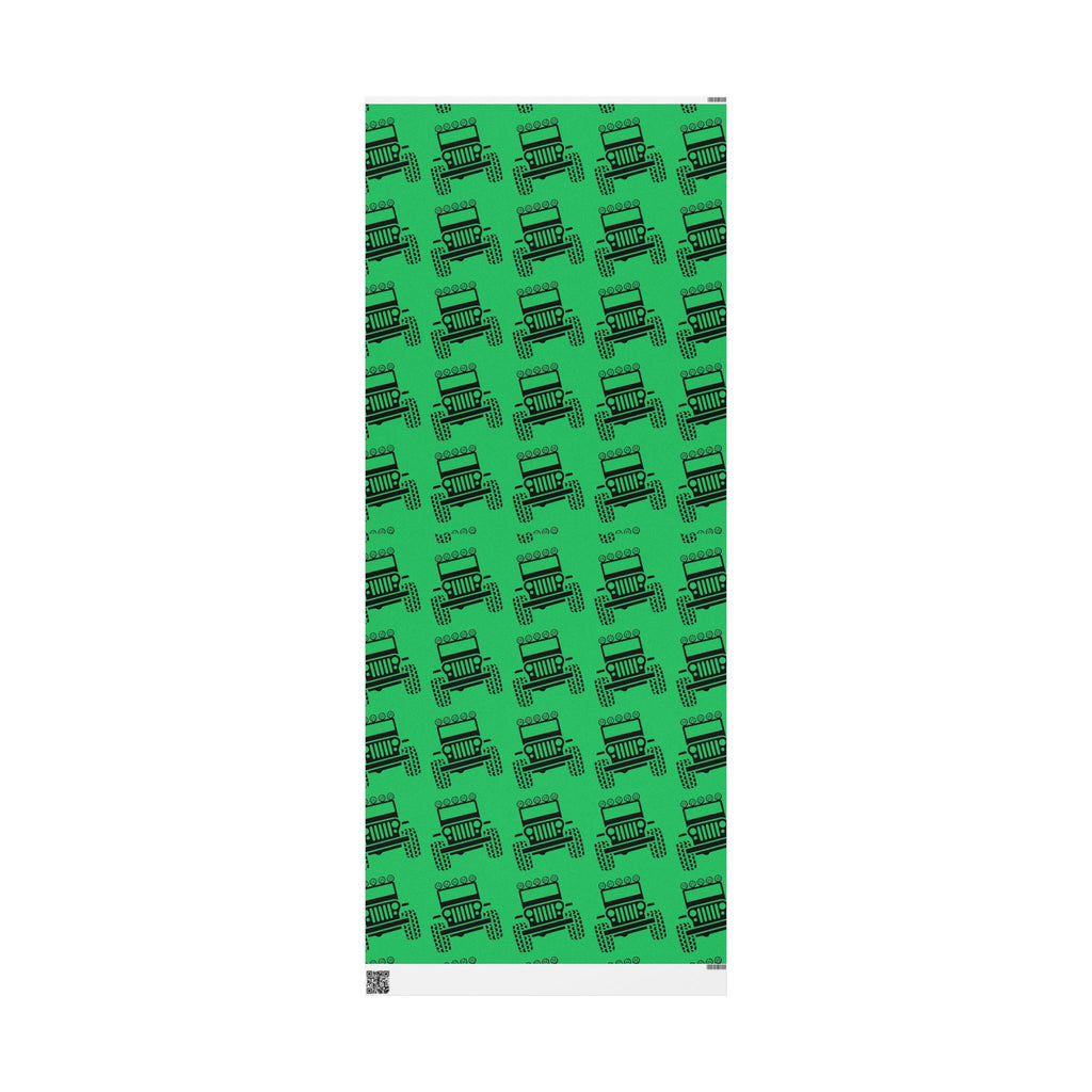 Green 4X4 offroad Pattern Wrapping Paper — Succulent-Themed Gift Wrap for Jeep Lovers