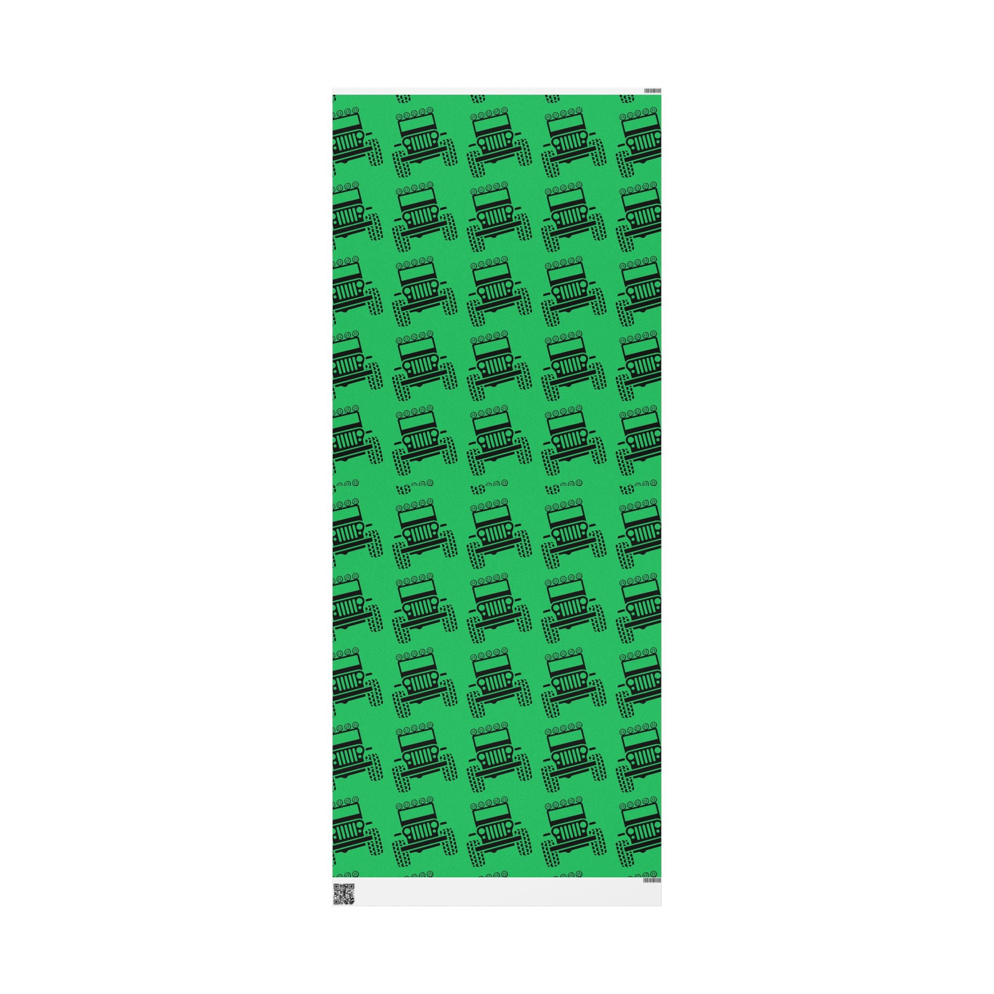 Green 4X4 offroad Pattern Wrapping Paper — Succulent-Themed Gift Wrap for Jeep Lovers