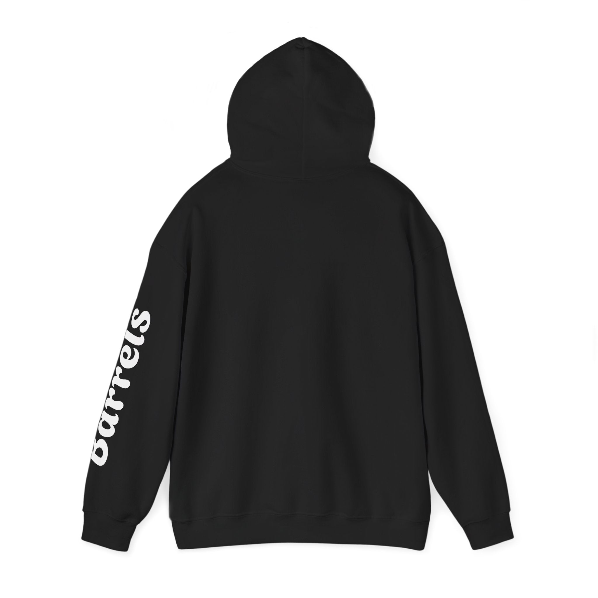 Cowgirl Barrel Racing Hoodie — Western Rodeo Pullover with 'barrels' Sleeve Text