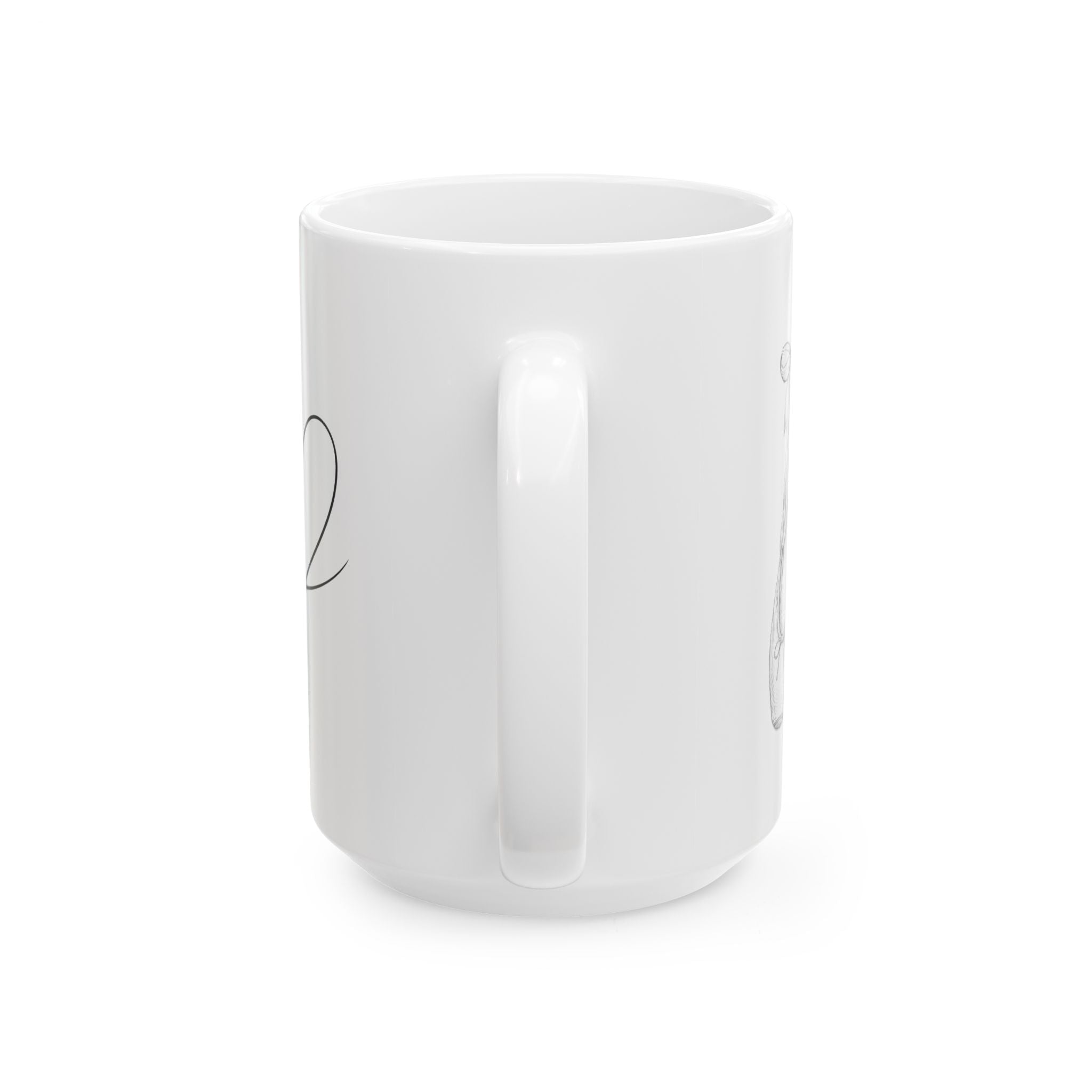 Ceramic Mug - Minimal Outline Romantic Coffee Mug (11oz & 15oz)